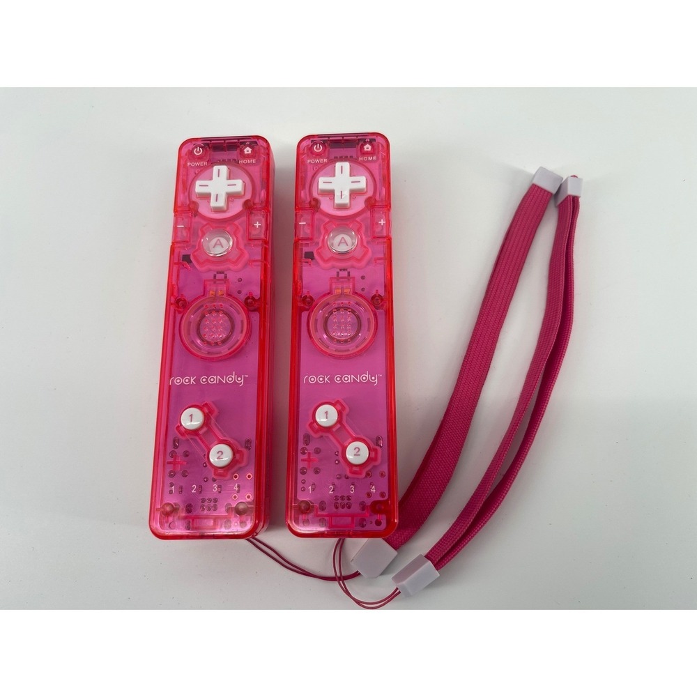 Rock Candy Wii Remote Set OS Pink Excellent Translucent Nintendo Wii U 037-012
